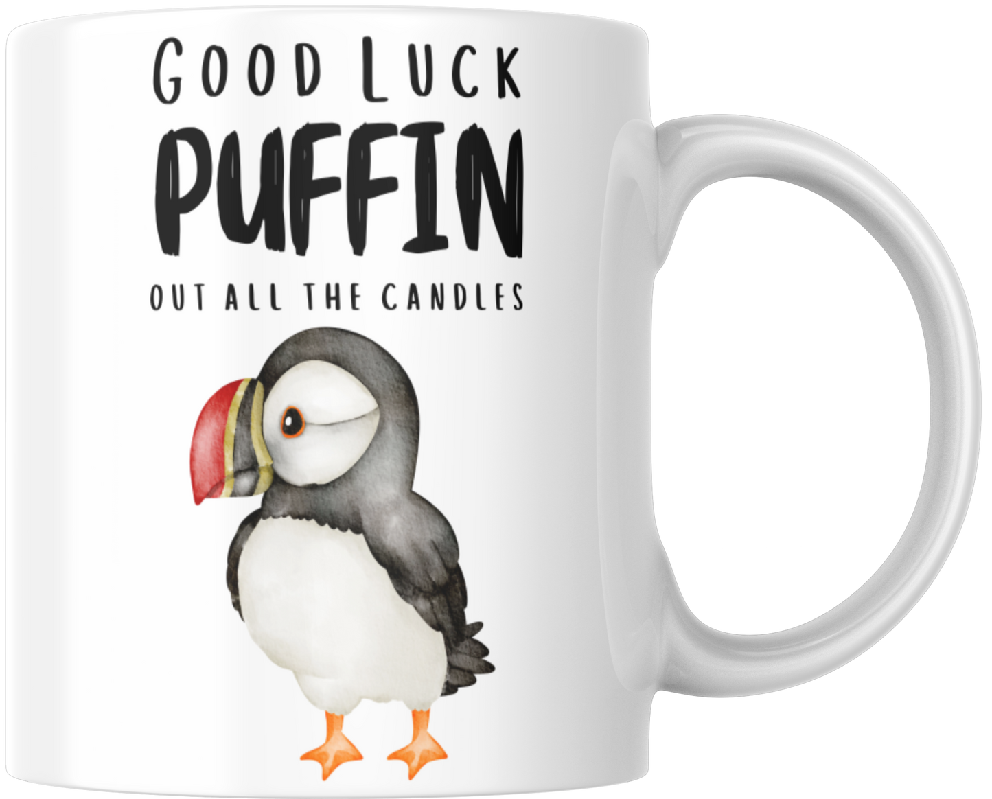 Good Luck Puffin Out All The Candles Gift Mug