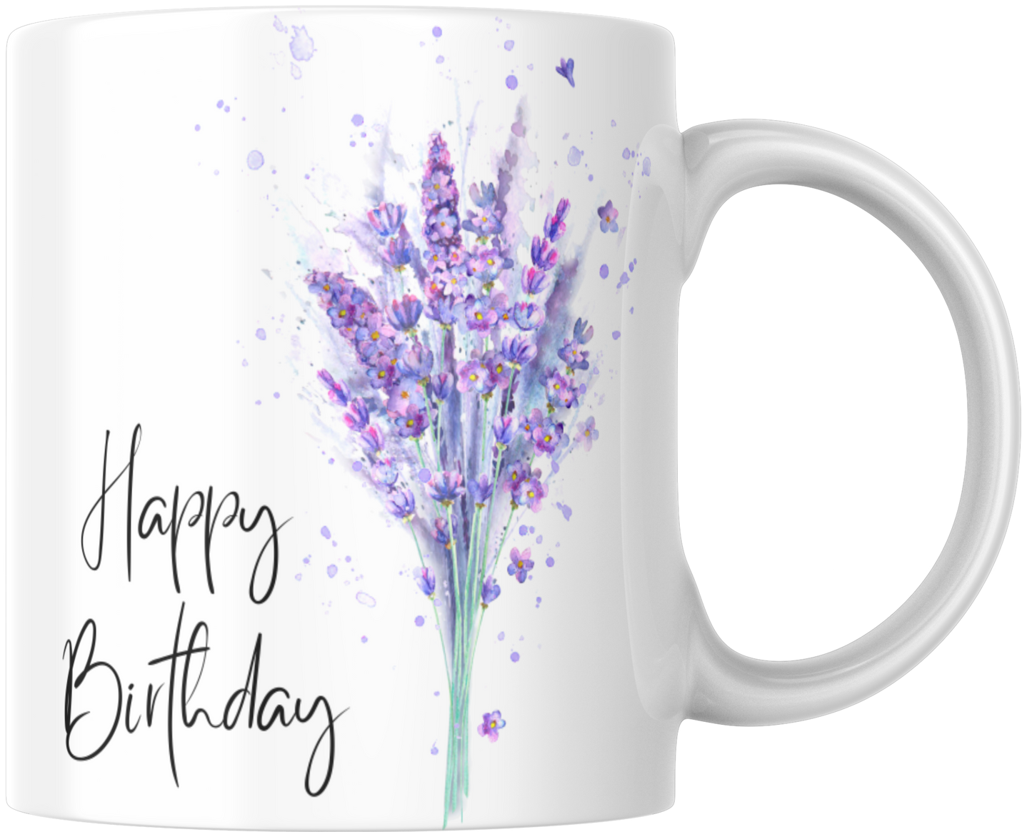 Happy Birthday Lavender Gift Mug