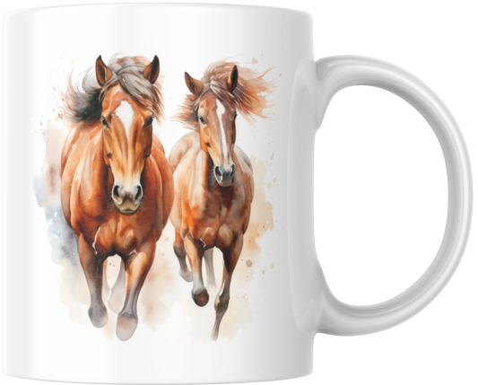 Horses Watercolour Gift Mug