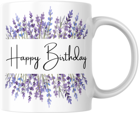 Happy Birthday Lavender Gift Mug