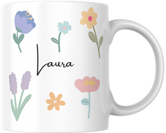 Personalised Flowers Gift Mug