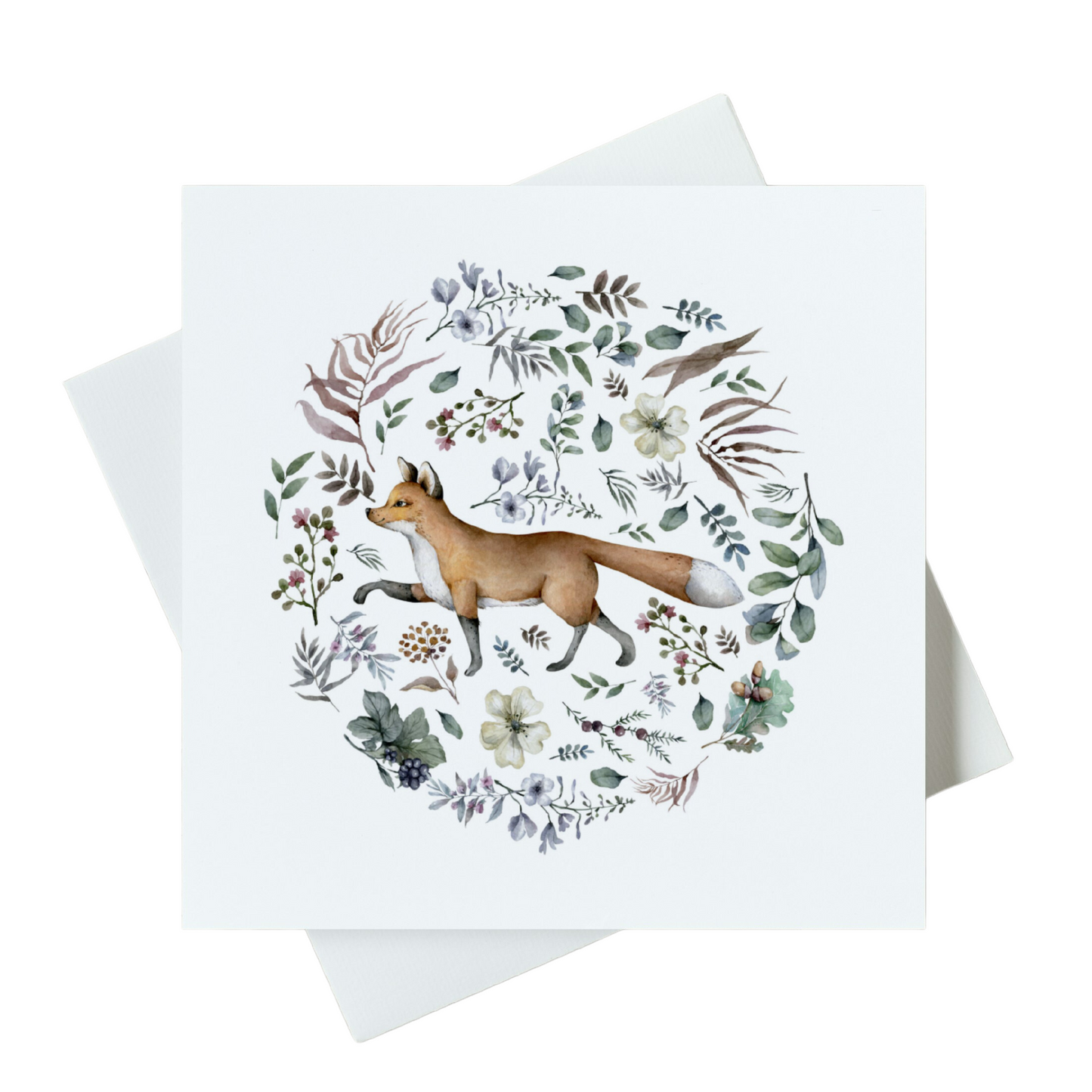 Fox In Country Circle Card