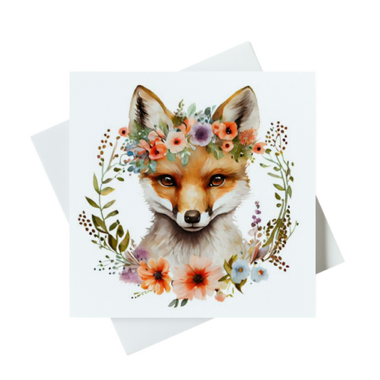 Fox In Country Circle Card