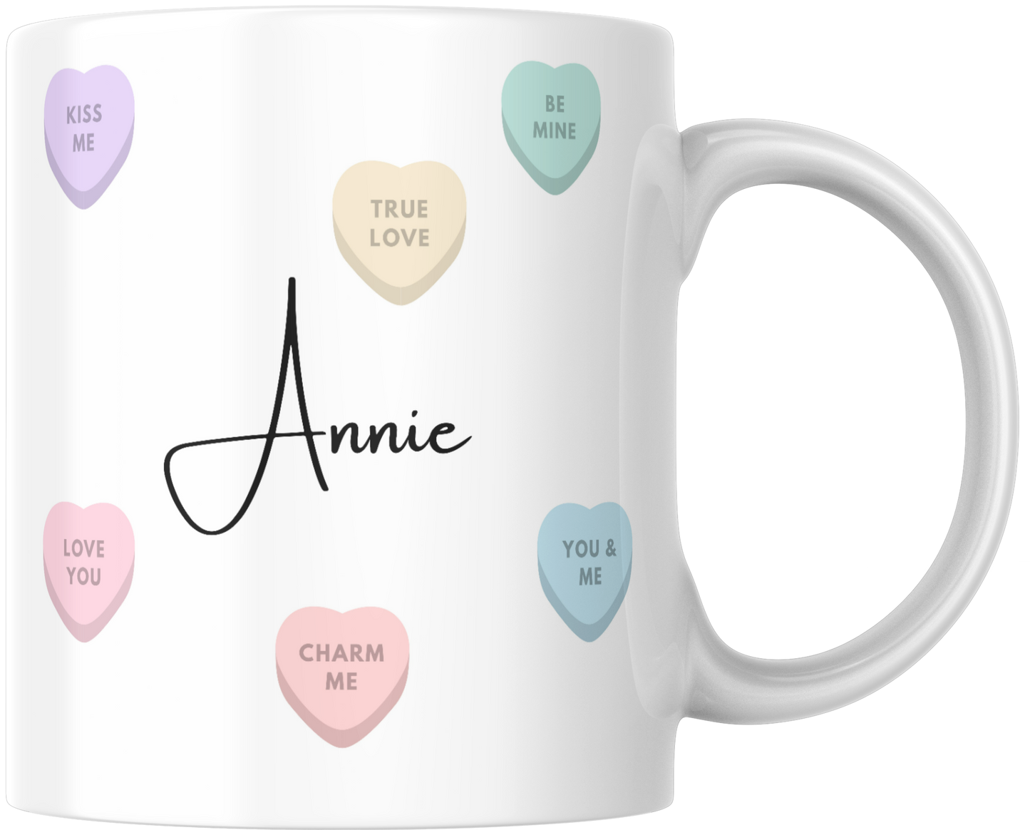 Personalised Love Hearts Gift Mug