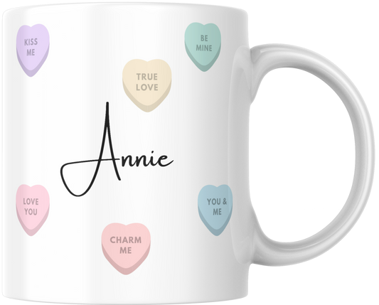 Personalised Love Hearts Gift Mug