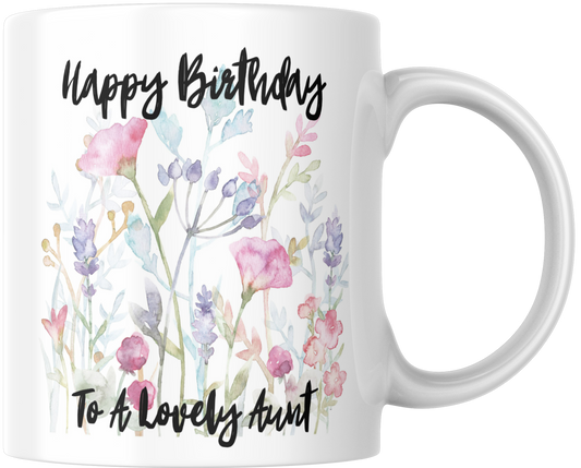 Happy Birthday To A Lovely Aunt Gift Mug