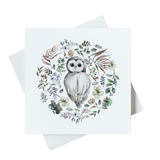 Countryside Owl In Circle Card