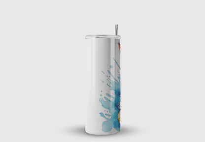 Paint Splash Rabbit Steel Tumbler With Straw