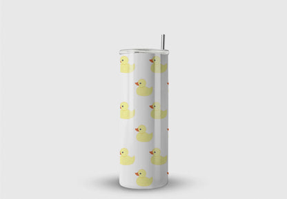 Rubber Duck Wrap Steel Tumbler With Straw