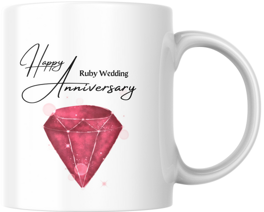 Happy Ruby Sapphire Anniversary Mug & Coaster