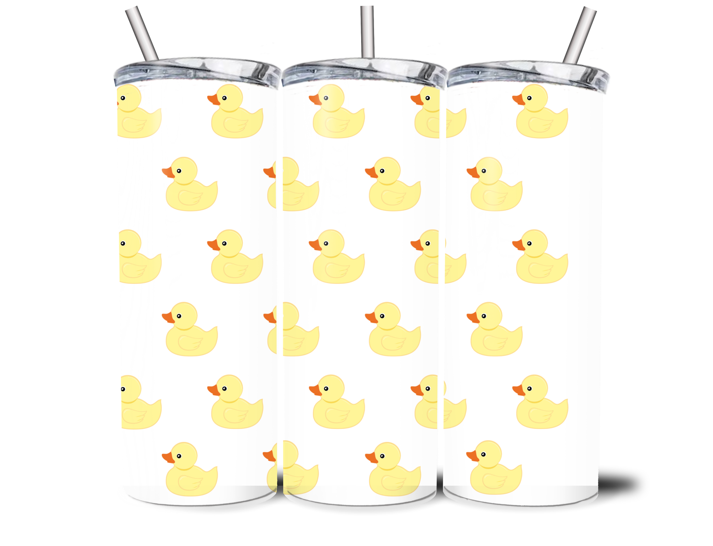 Rubber Duck Wrap Steel Tumbler With Straw