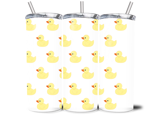 Rubber Duck Wrap Steel Tumbler With Straw