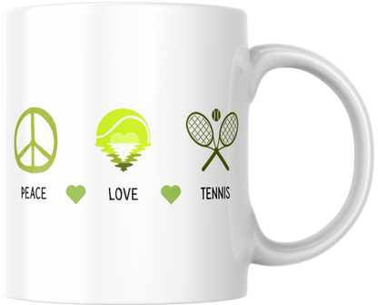 Peace Love Tennis Mug & Coaster